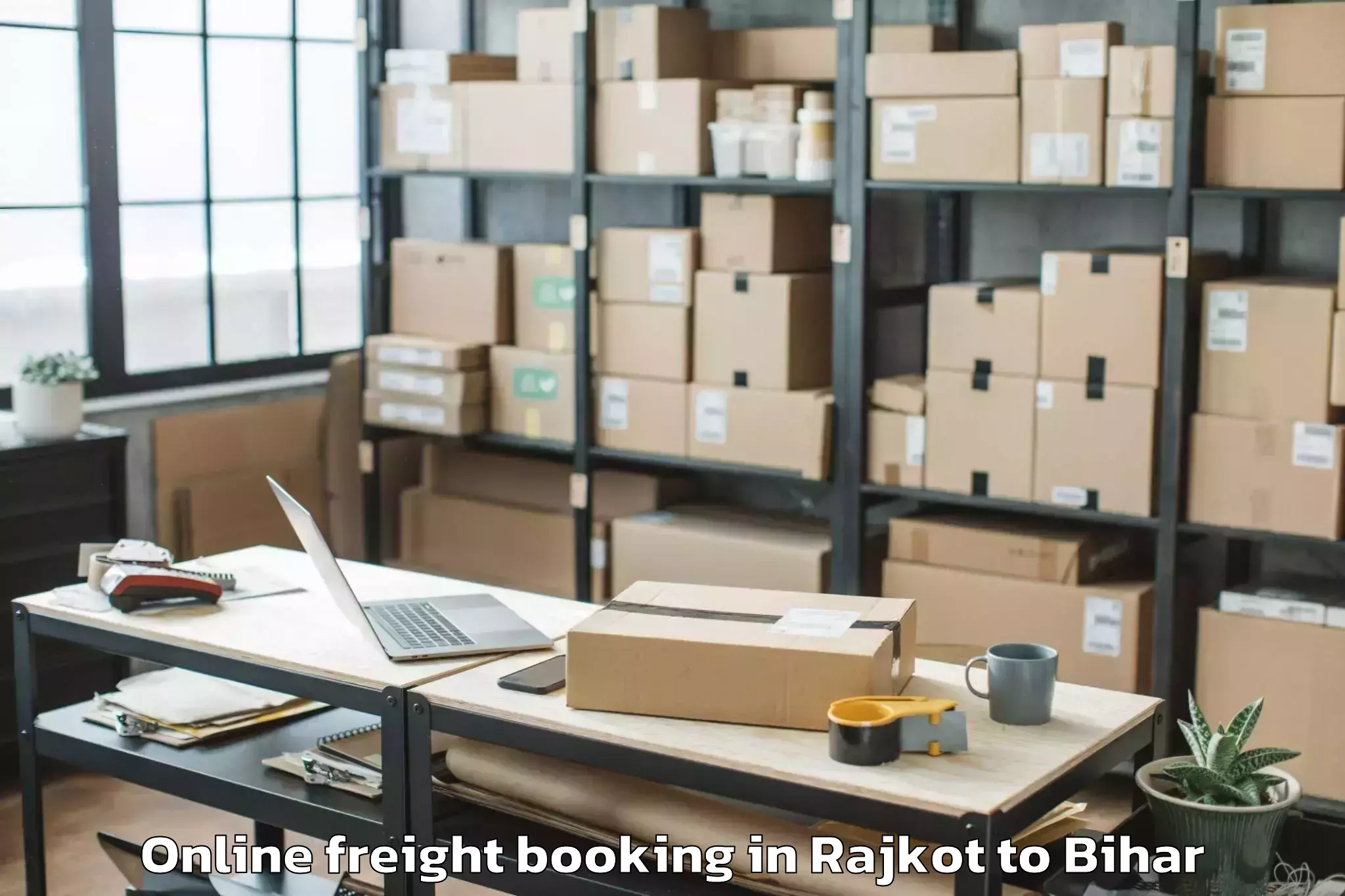 Book Rajkot to Sidhaw Online Freight Booking